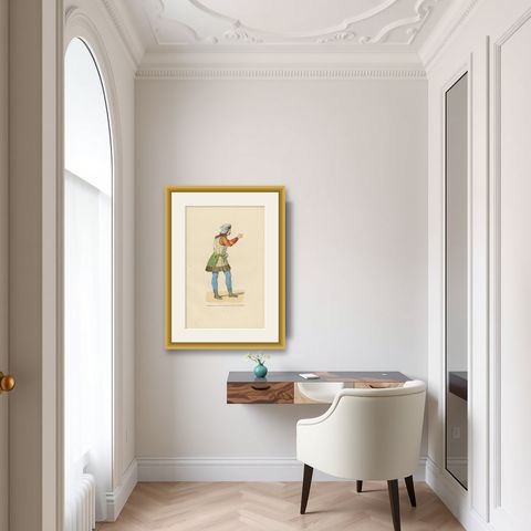 Courtly Splendor: A Nobleman at Emperor Sigismund's Court, 1847, shown framed in a room