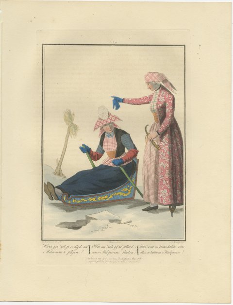 Molkwerum Sledge on the Ice, Frisian Costume Print, 1811, view 2