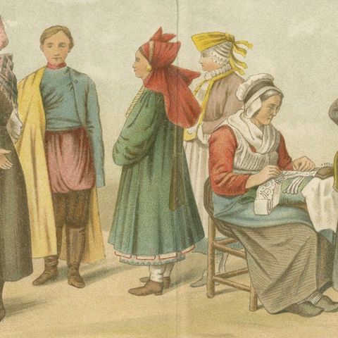 Traditional Folk Costumes from Europe, From Volkstrachten I. c. 1890, close-up 6