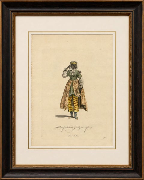 Habit of a Woman of Fez in Africa, Elegant Costume Engraving, 1749