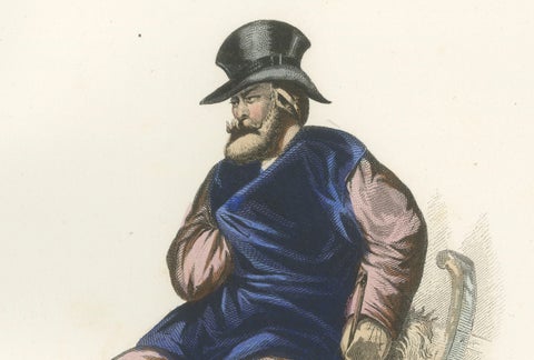 Russian Traditional Costumes and Trades, Set of Four Antique Prints, circa 1850, close-up 1
