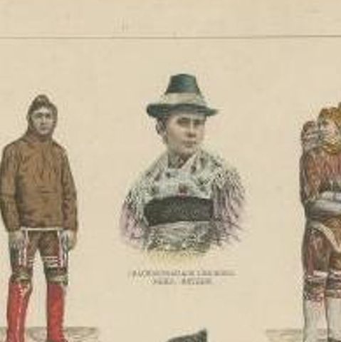 Antique Costume Print of Bayern, Tyrol, Slovakia and Others, close-up 1