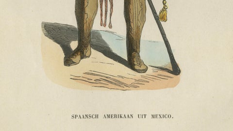 Spanish American from Mexico - Antique Costume Lithograph, c.1852, close-up 3