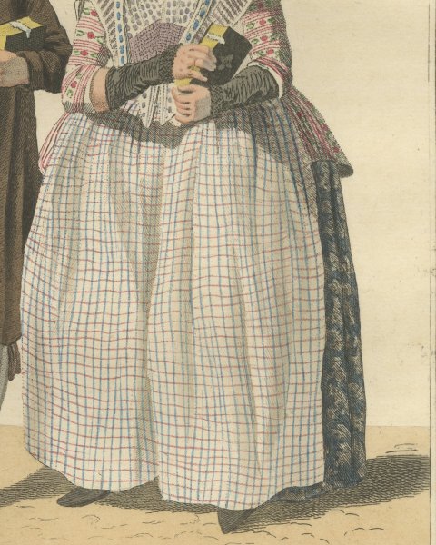 Frisian Couple after the Sermon, Dutch Costume Print, 1811, close-up 3