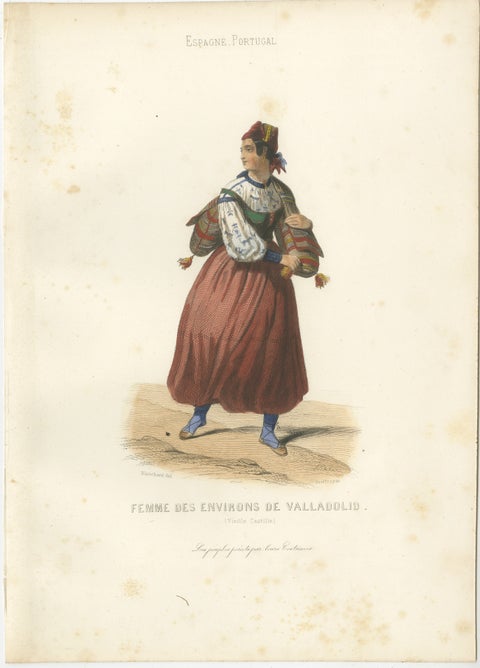 Set of Four Antique Spanish Costume Engravings, Castile & Madrid, circa 1850, view 2