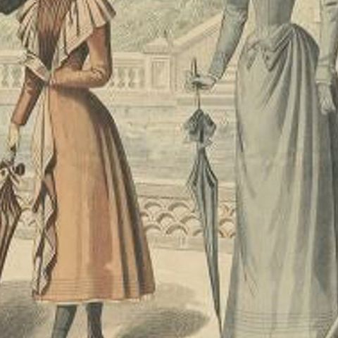 No. 1665 Antique Fashion Print, 1890, close-up 2