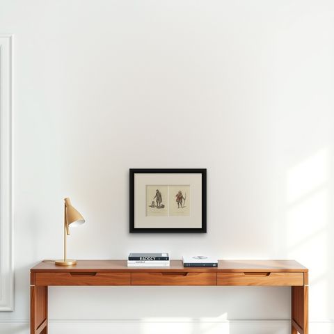 Samoyed Heritage: Portraits of Siberian Tradition in Summer and Winter Attire, shown framed on a wall