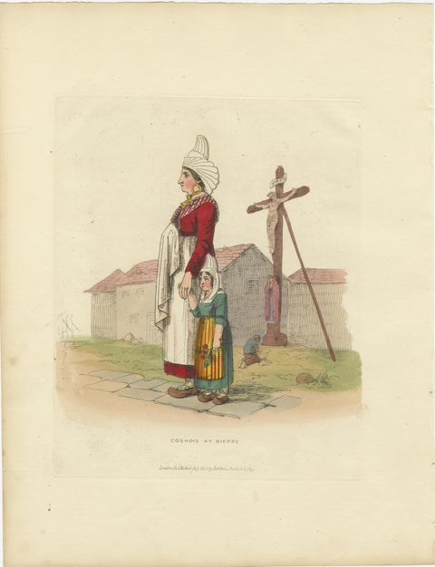 French Costumes and Trades, 3 Finely Coloured Prints by R. Bridgens, 1835, view 2