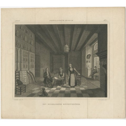 Antique Engraving of a Residence in Hindelopen, Friesland, The Netherlands, 1848, view 2