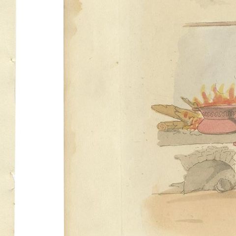 Alpine Folklore, Mount Cenis Costumes and Hearthside Scene, 1835, close-up 4