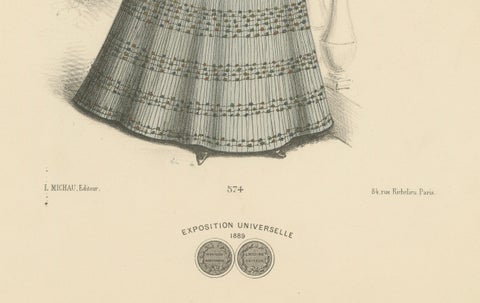 Victorian Daywear: Elegant Fashion Lithograph - the Exposition Universelle 1889, close-up 2