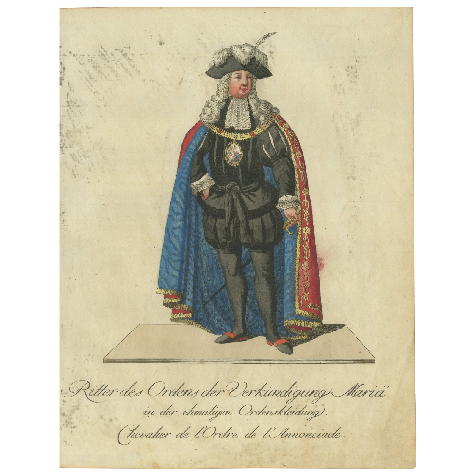 Knight of the Order of the Annunciation in Ceremonial Attire, Engraving 1791