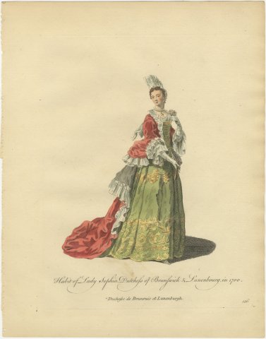 Sophia, Duchess of Brunswick and Lunenburg in Court Dress of 1700, 1757, view 2