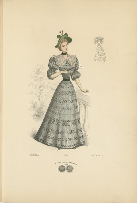 Victorian Daywear: Elegant Fashion Lithograph - the Exposition Universelle 1889, view 2