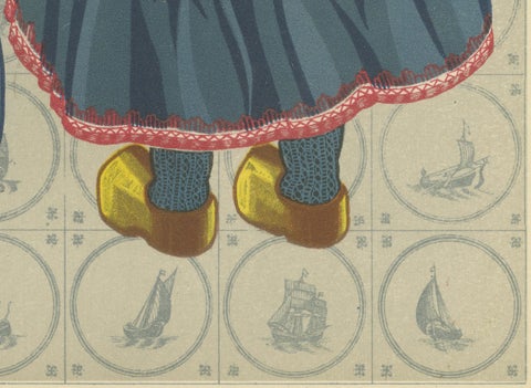 Traditional Dutch Costume from Marken, Men and Children in Festive Dress, 1932, close-up 2