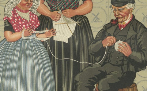 South Beveland Roman Catholic Dress with Girl and Grandfather, Plate XLII (1932), close-up 2