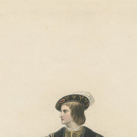 Antique French Costume Print of François Dauphin de Viennois, Renaissance Attire, close-up 5