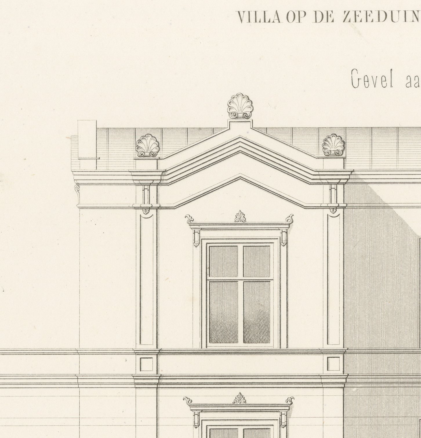 Seaside Villa, Scheveningen Dunes, Dutch Architecture Print, Leliman, 1865-1866, view 2