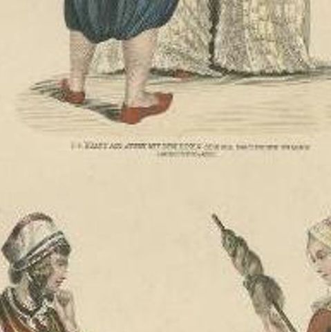 Antique Costume Print of Greece, France, Holland and Others, close-up 2