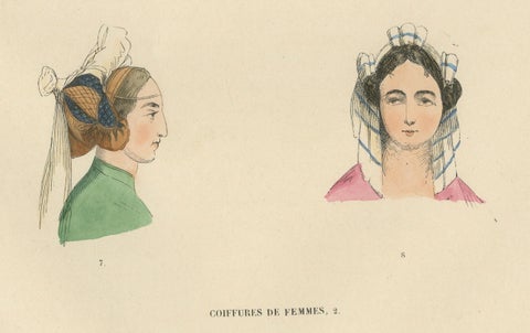 Costume du Moyen Âge: Portraits of Elegant Ladies, Published in 1847, close-up 3