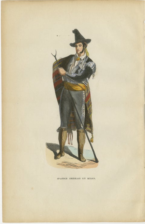 Spanish American from Mexico - Antique Costume Lithograph, c.1852