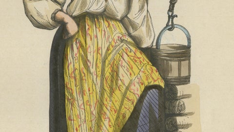 Russian Woman from Ukraine - Antique Costume Lithograph, c.1852, close-up 3