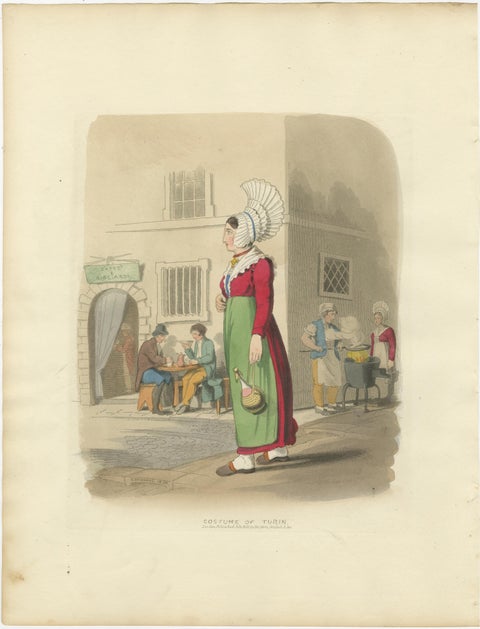 Italian Costume, Woman of Turin in Traditional Dress, 1835, view 2