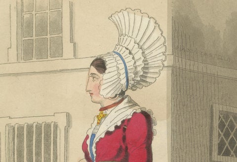 Italian Costume, Woman of Turin in Traditional Dress, 1835, close-up 1