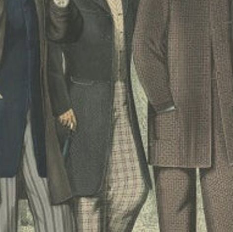 Antique Fashion Prints Showing the Trends of Men in the Year 1861, close-up 1