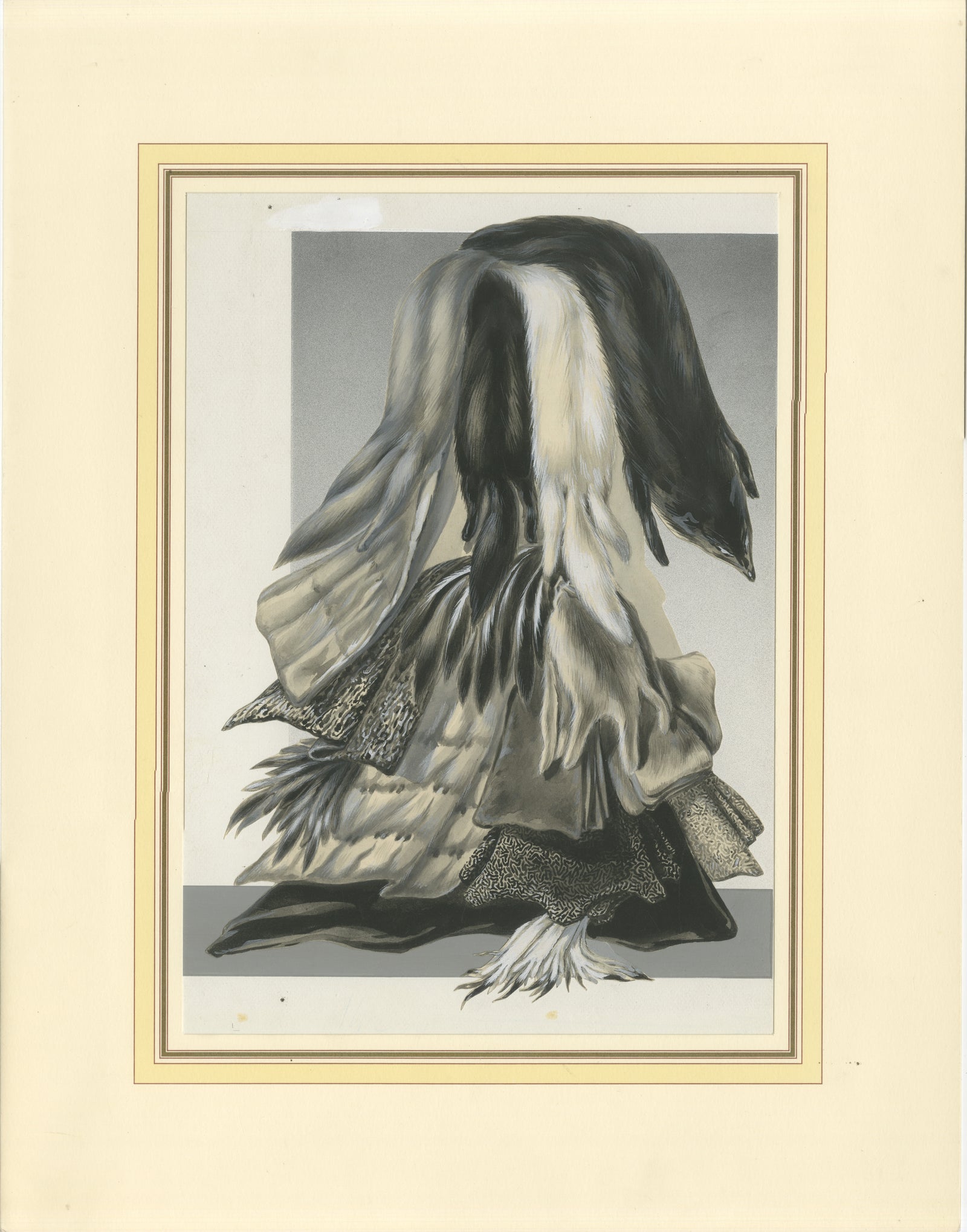 French Art Nouveau Fashion Design of Fur Pelts and Trimmings, c.1910