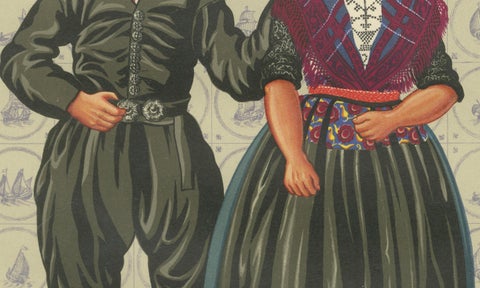 Dutch Man and Woman of Urk in Sunday Dress with Broad Hats, 1932, close-up 4