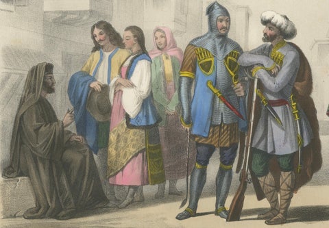 Moldavian and Circassian Costumes, Peoples of the Danubian Provinces, c.1845, close-up 4