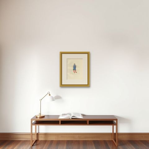Antique Print of a Nobleman from Florence, 15th Century, by Bonnard, 1860, shown framed on a wall