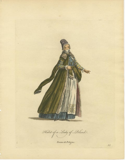 Polish Royal & Noble Costume Engravings, Hand-Colored Set of 4, 1749, view 5