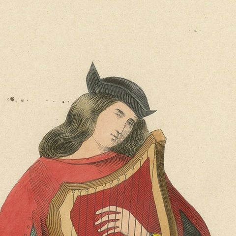 The Melancholic Minstrel: A Musical Performer's Attire, Published in 1847, close-up 5