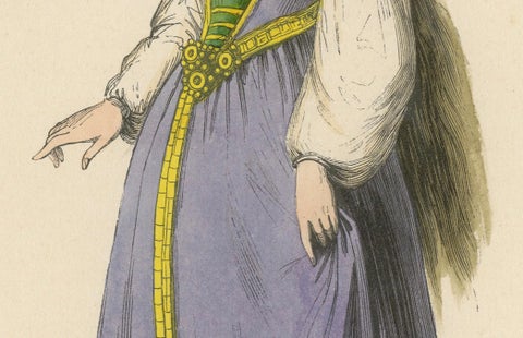 Renaissance Refinement: An English Lady in 'Costume du Moyen Âge, 1847, close-up 2