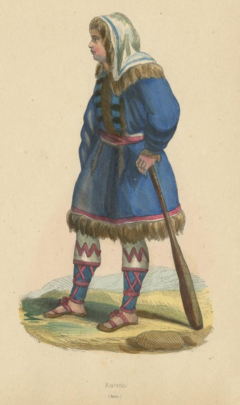 Antique Costume Print of a Kureck Woman by Wahlen, 1843, view 3