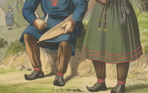 Sámi (Laplander) Costumes from Northern Norway, Helgeland Region, c.1860, close-up 3