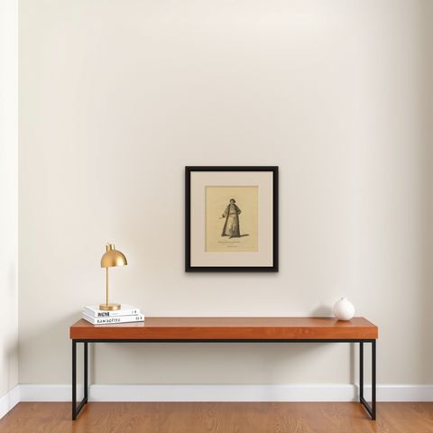 Antique Costume Print of a Gentleman of Wallachia, Engraving Jefferys, 1749, shown framed on a wall