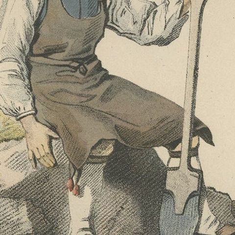 Antique Costume Print of Leksand in Sweden, circa 1864, close-up 3