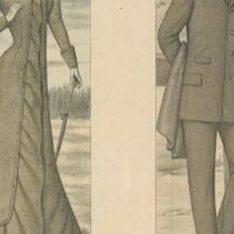 Original Hand-Colored Antique Fashion Print, Published in August, 1898, close-up 2