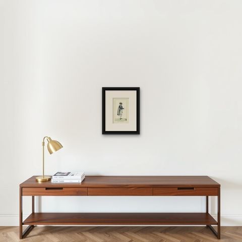 Antique Costume Print of a French Legislator, circa 1810, shown framed on a wall
