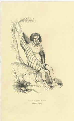 Native of Carteret Harbour, Antique Wahlen Costume Print, 1843-1844