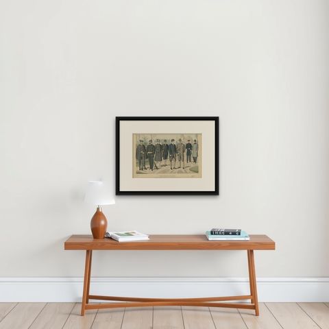 Antique Print of Fashion in August 1897 by Klemm & Weiss, circa 1900, shown framed on a wall