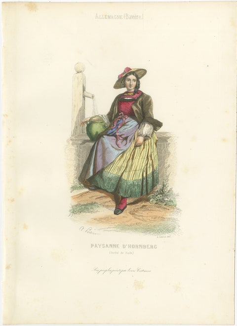 Set of Four Antique German & Bavarian Folk Costume Engravings, circa 1850, view 4