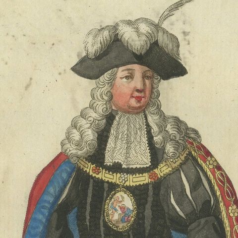 Knight of the Order of the Annunciation in Ceremonial Attire, Engraving 1791, close-up 4