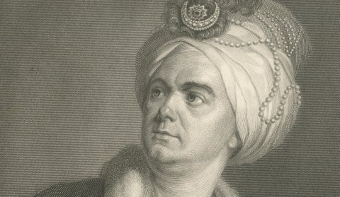 Le Kain in Oriental Costume, French Theatre Portrait Engraving, 1788, close-up 2
