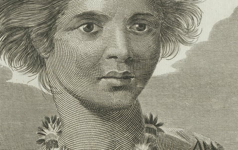 Regalia of the Sandwich Islands: Portraits in Traditional Attire, 1790, close-up 1