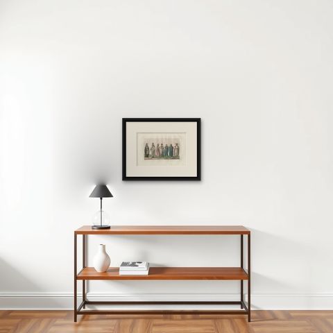 Antique Print of Arab Costumes by Ferrario, '1831', shown framed on a wall