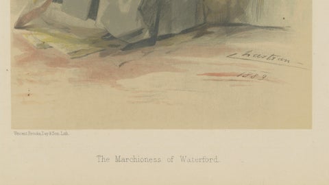 Elegant Victorian Lady Portrait, Vanity Fair Marchioness of Waterford 1883, close-up 4
